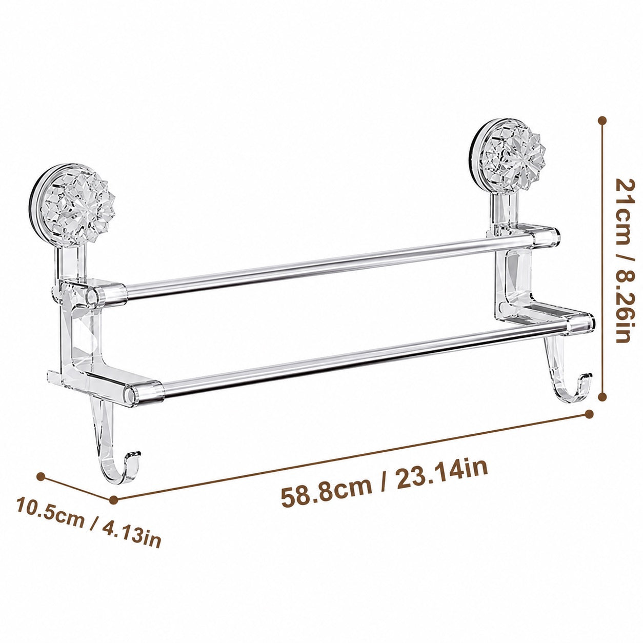 Double towel suction rack