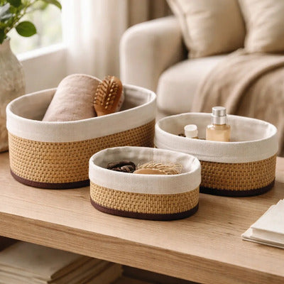 Woven Storage Basket Set with Liner