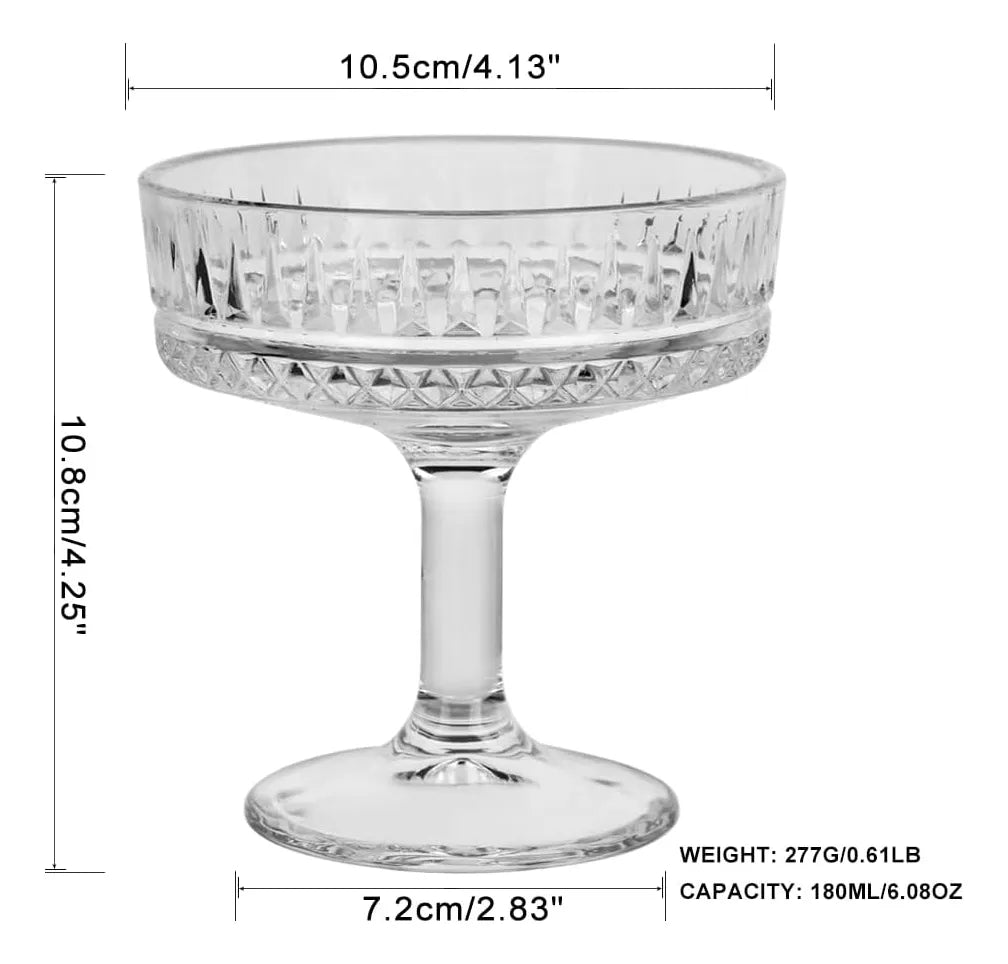 Set Of 6 Elegant Glass Cup