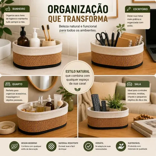 Woven Storage Basket Set with Liner