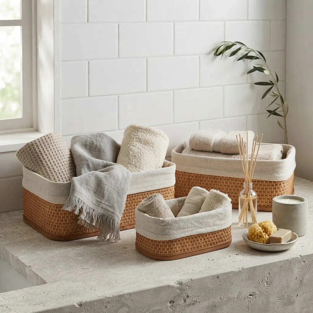 Woven Storage Basket Set with Liner