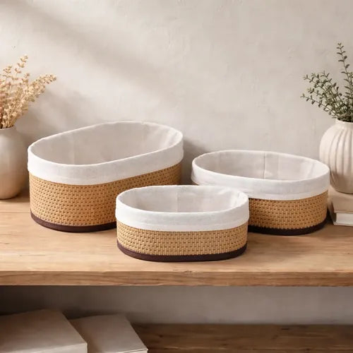 Woven Storage Basket Set with Liner