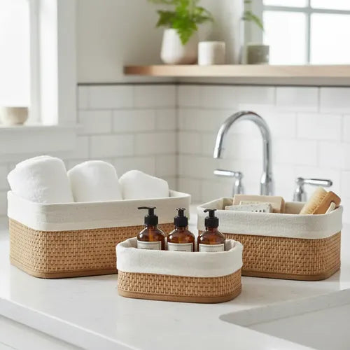 Woven Storage Basket Set with Liner