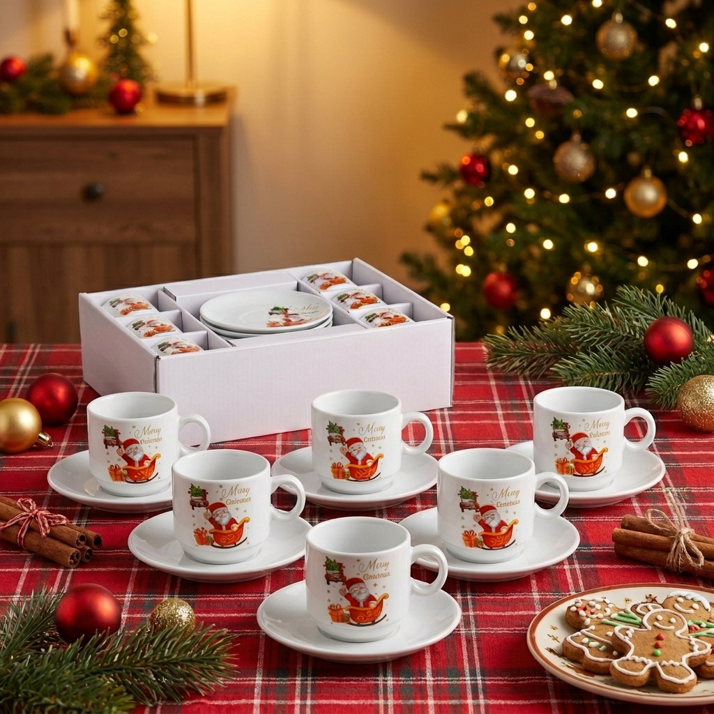Santa Claus Cup and Saucer (Set of 6)