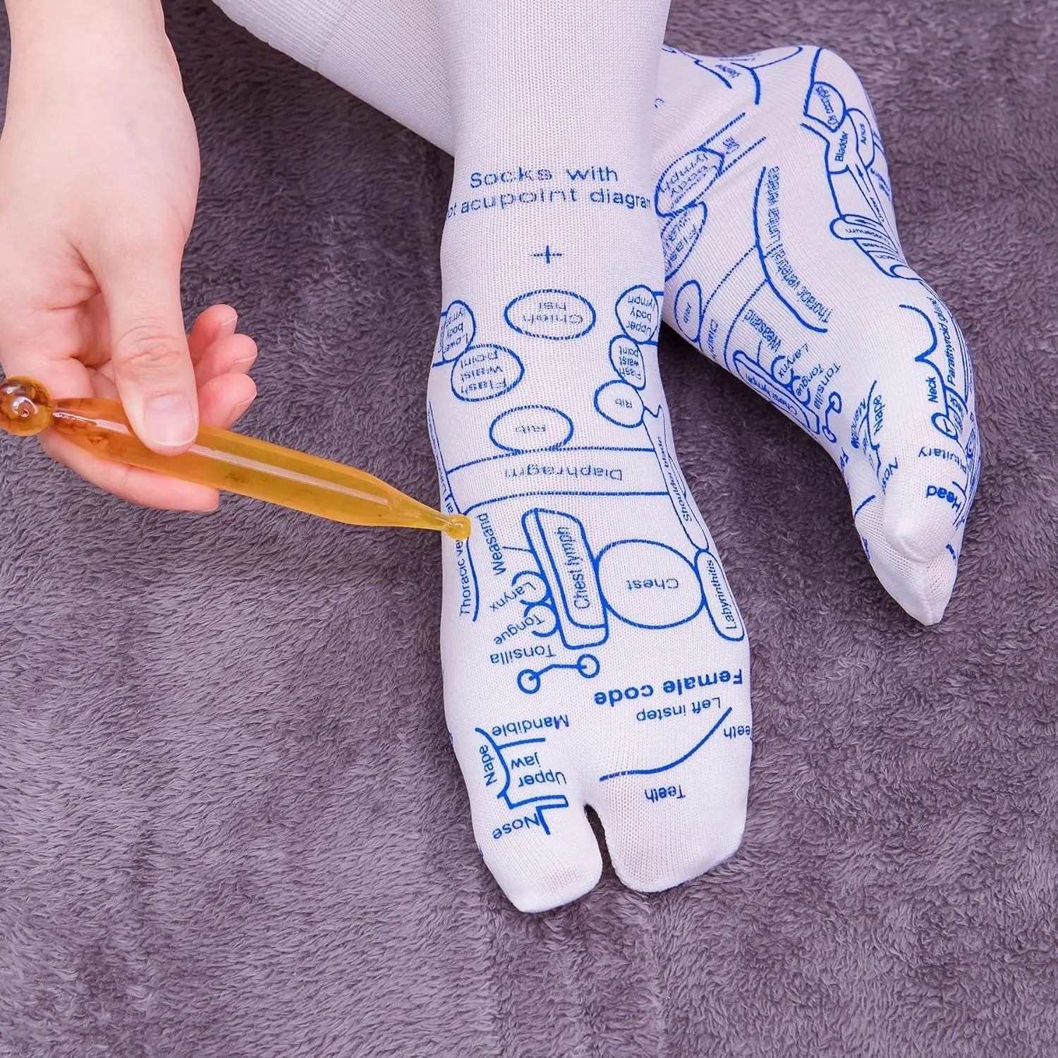 Reflexology Socks and Massage Stick Set