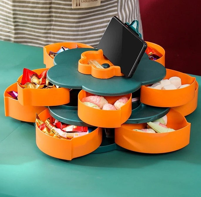 Rotating Flower Storage Box and Phone Holder