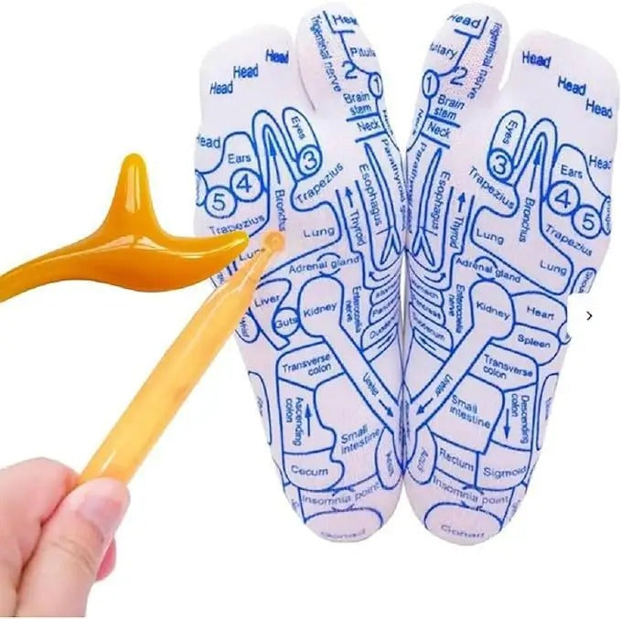 Reflexology Socks and Massage Stick Set