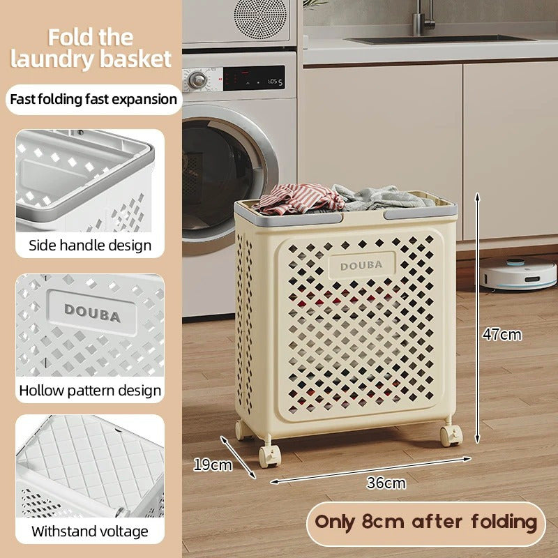 Foldable Rolling Laundry Basket