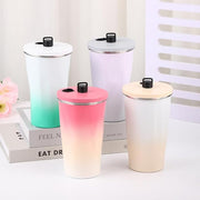 Gradient Sip Cup With Straw & Sip Lid