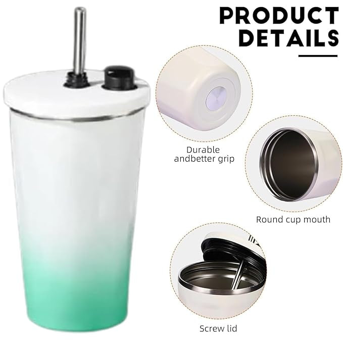 Gradient Sip Cup With Straw & Sip Lid