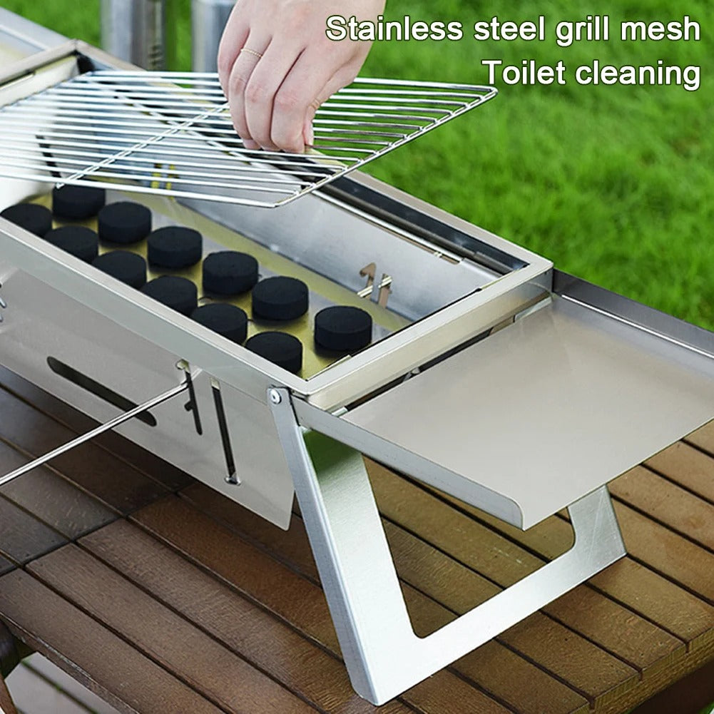 Foldable Barbecue Grill with Gloves