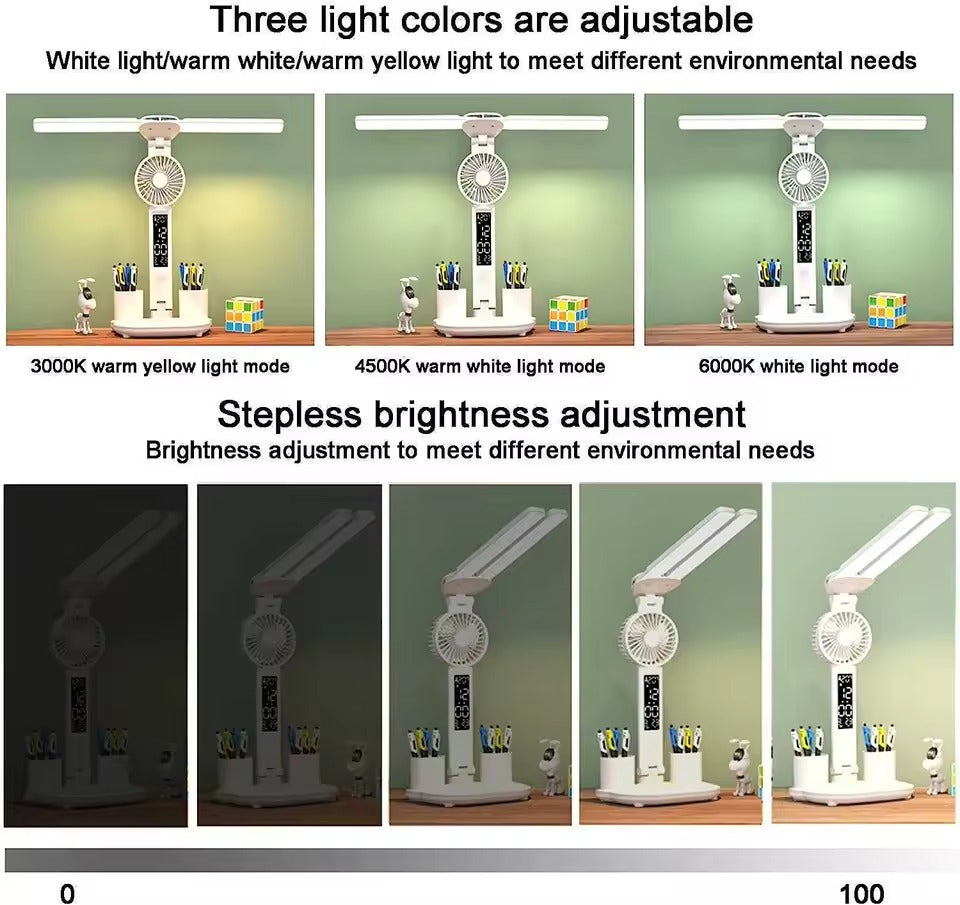 Multi Function Fan LED Desk Lamp