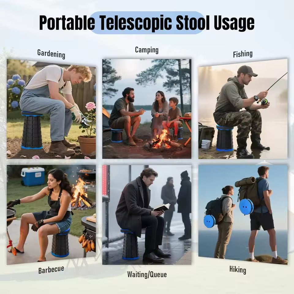 Portable Telescopic Folding Stool