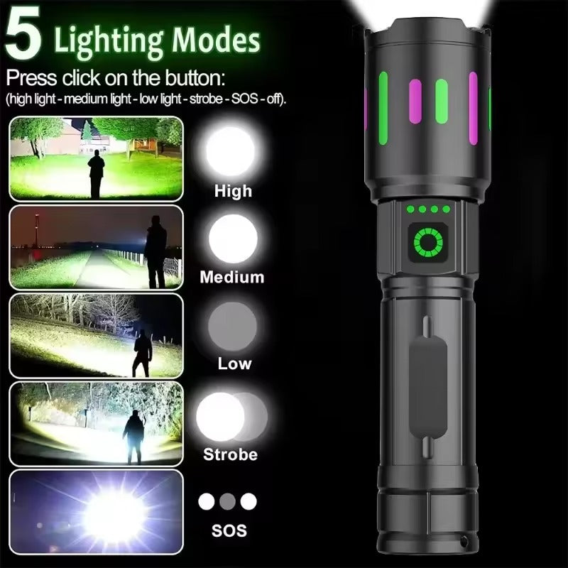High-Power Rechargeable Flashlight