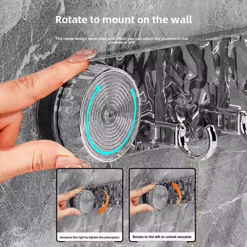 Suction Cup Folding Hook Rack