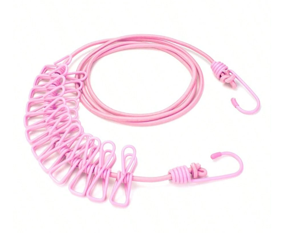 Elastic Clothesline with Clips