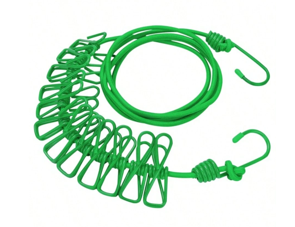Elastic Clothesline with Clips