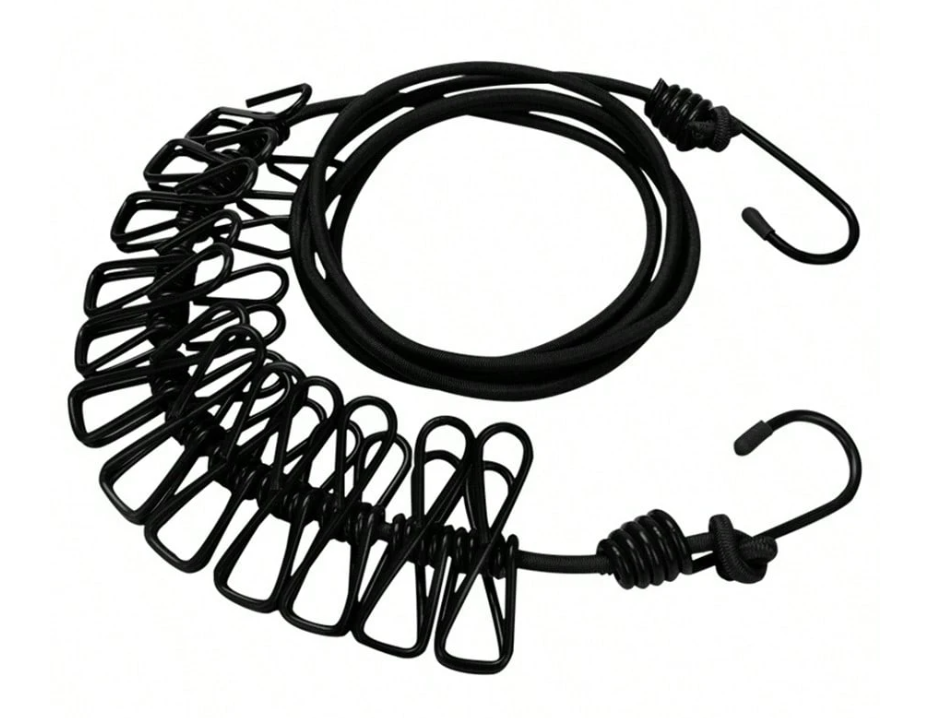 Elastic Clothesline with Clips