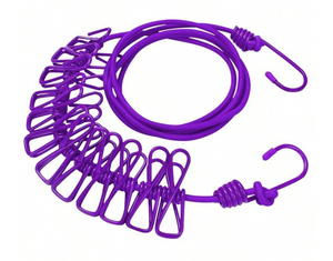 Elastic Clothesline with Clips