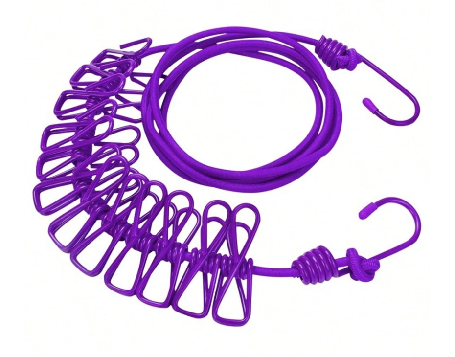 Elastic Clothesline with Clips