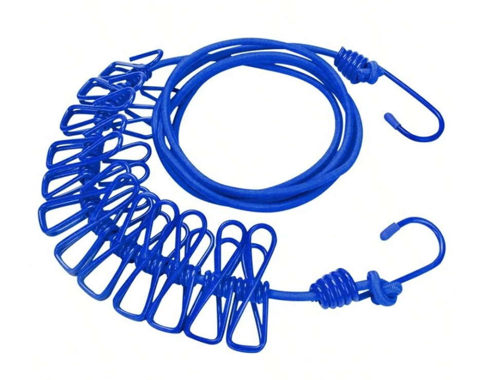 Elastic Clothesline with Clips