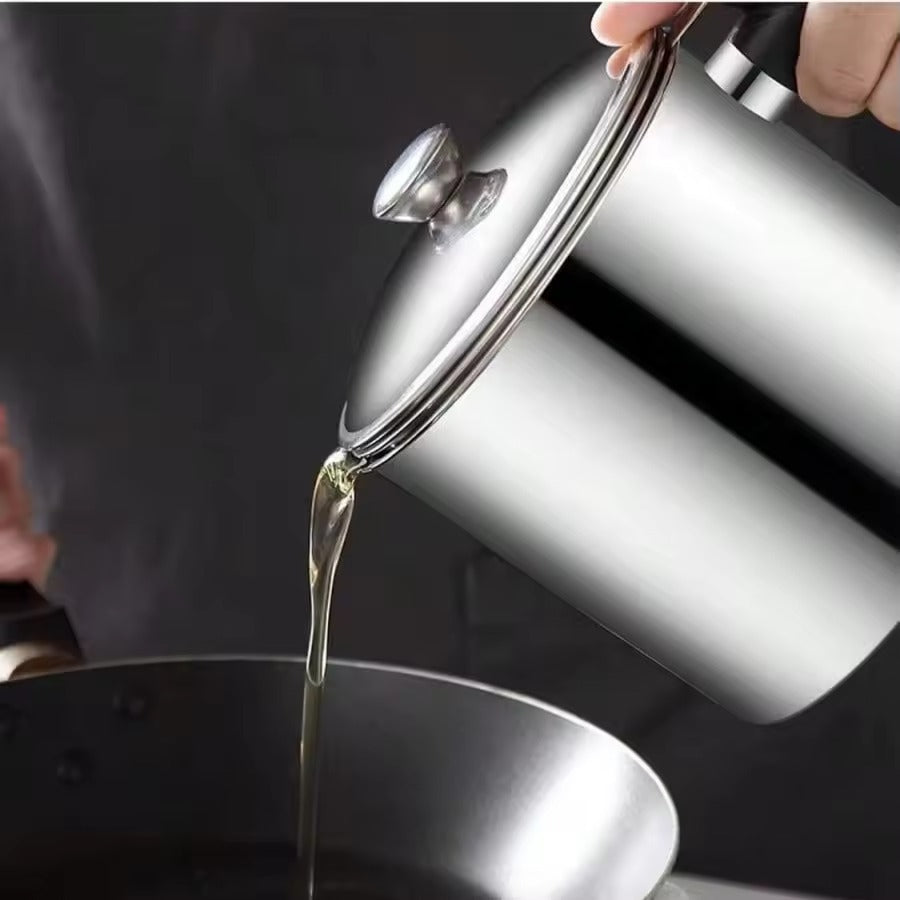 Stainless Steel Container with Oil Filter