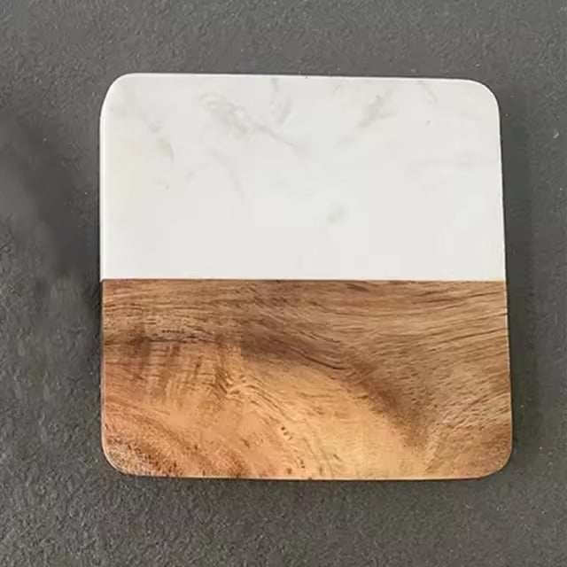 Marble & Acacia Wood Coasters