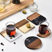 Marble & Acacia Wood Coasters