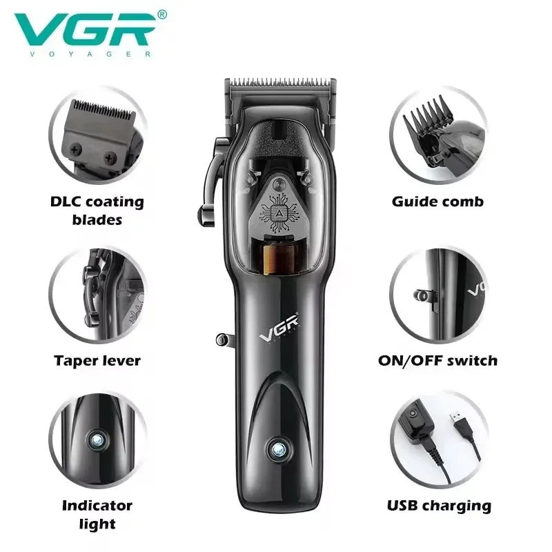 VGR V-653 Magnetic Motor Cordless Hair Clipper
