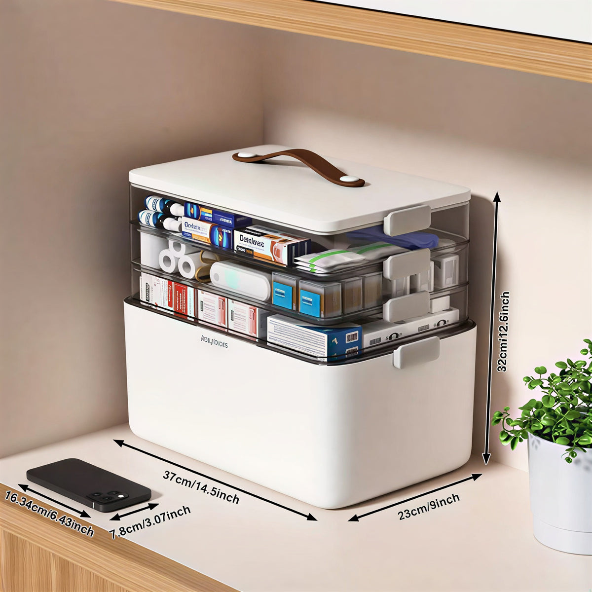 4-Tier Medicine Storage Organizer Box