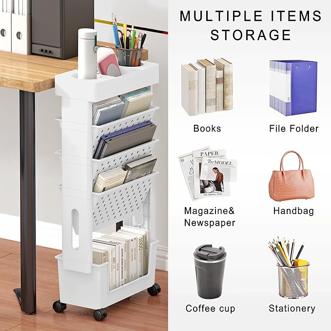Movable Bookshelf Cart