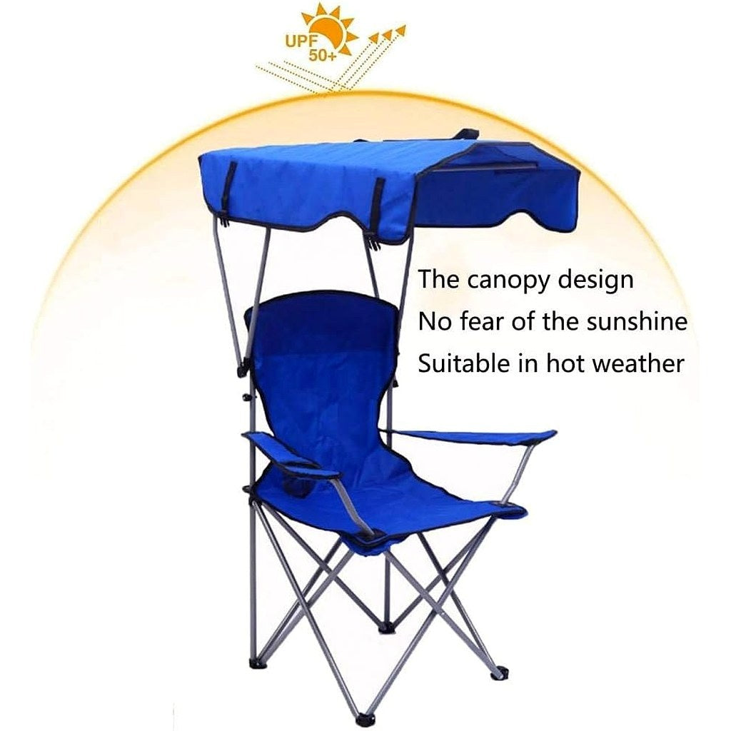 Folding Canopy Camp Chair with Cup Holder