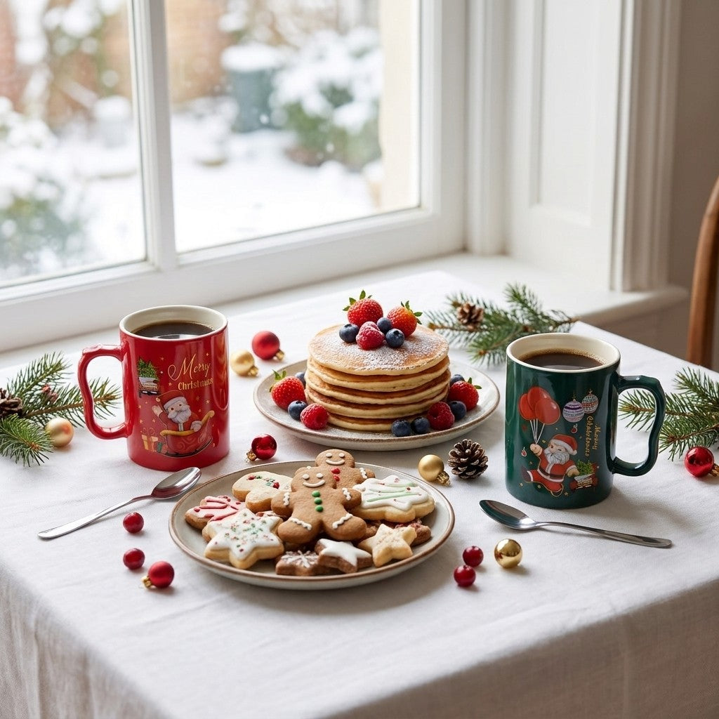 Christmas breakfast with the couple mugs