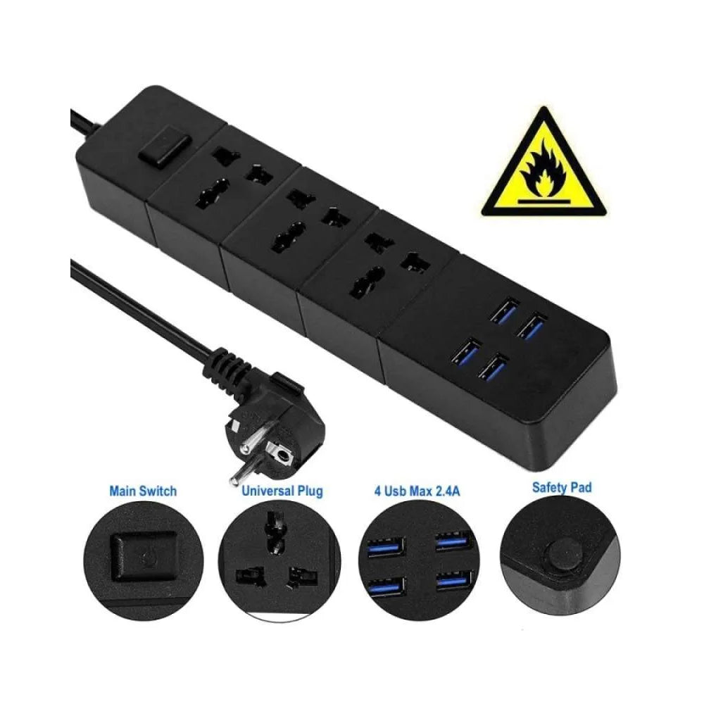 Universal Power Strip with USB Ports