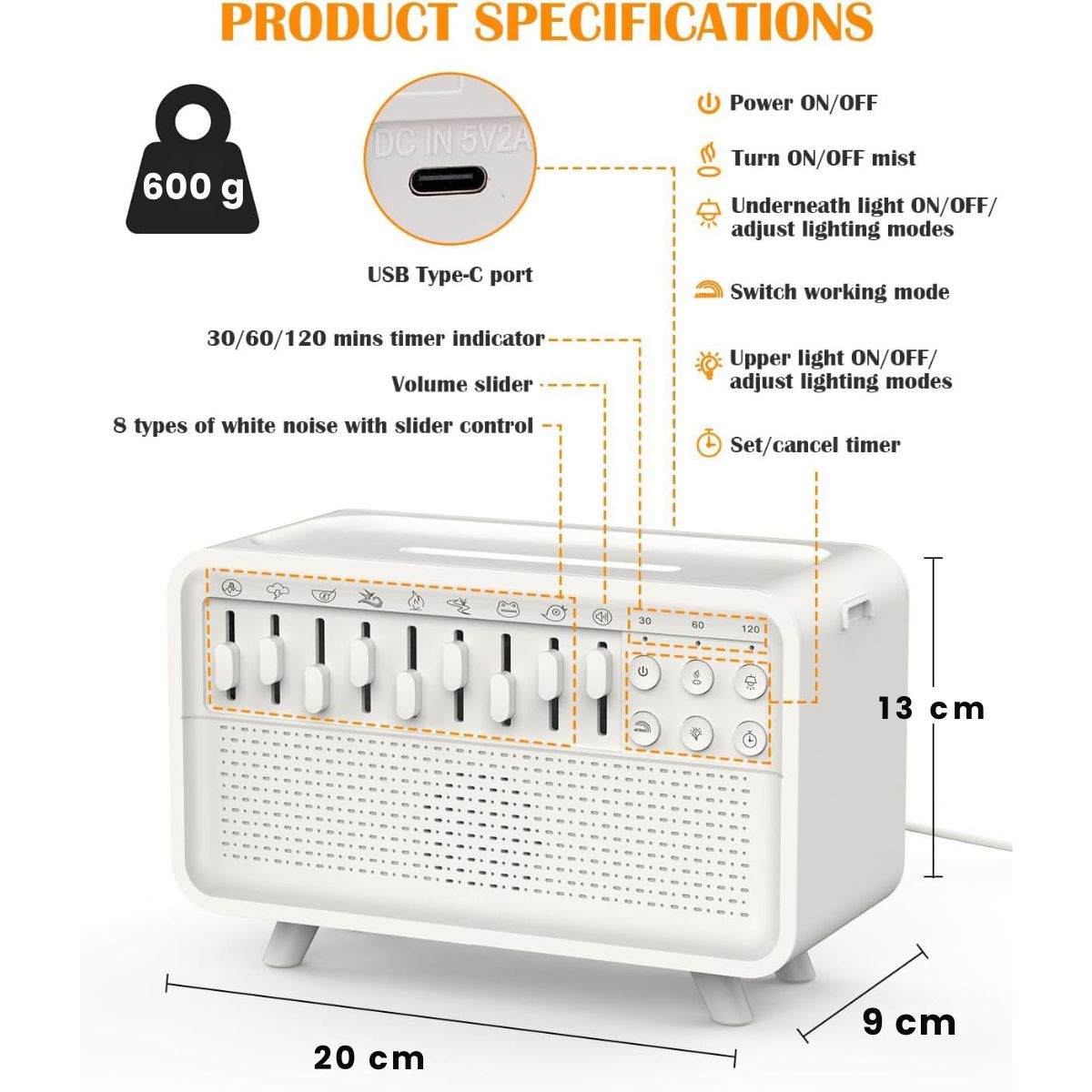 3 in 1 Bluetooth Speaker Humidifier Light