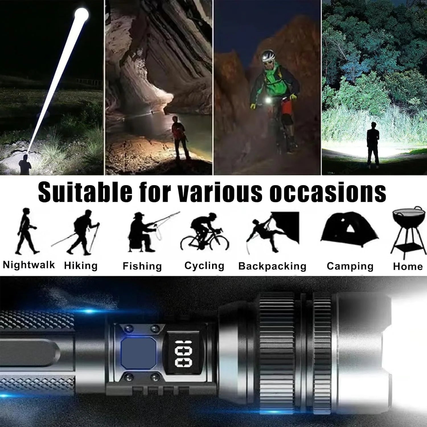 Powerful Rechargeable LED Flashlight