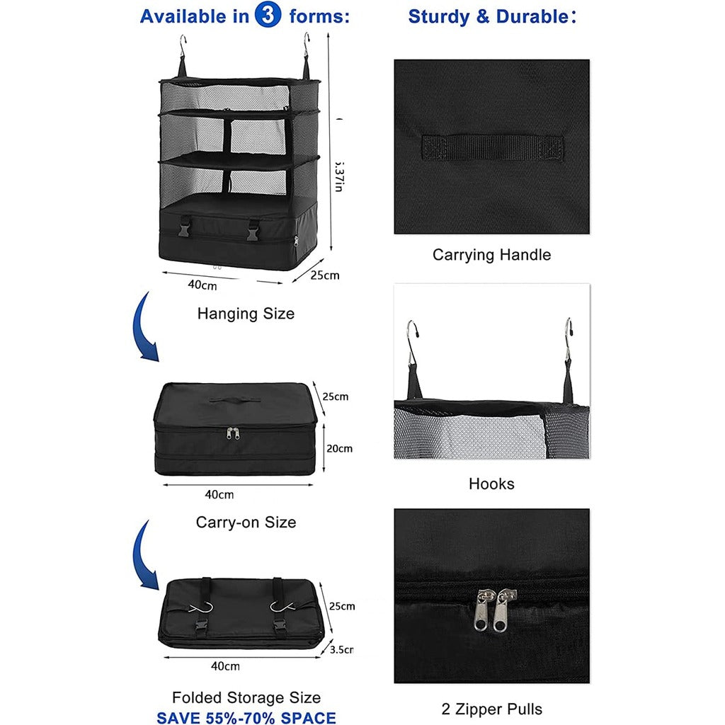 Foldable Hanging Travel Shelves Organizer