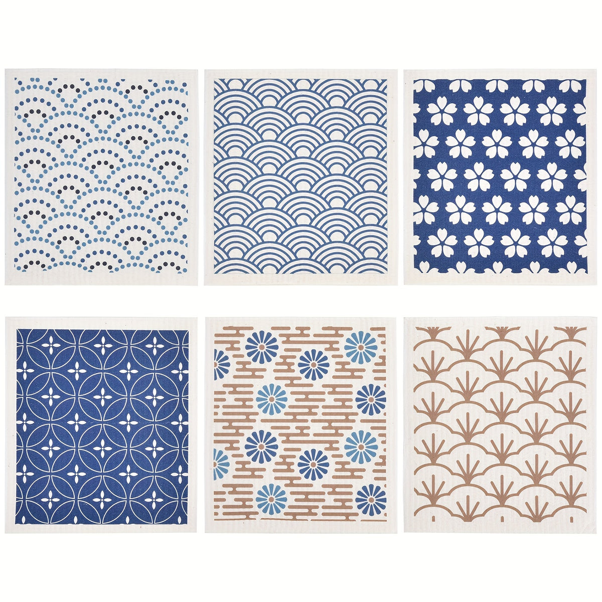 Swedish Dishcloths Set of 6 Sakura Art