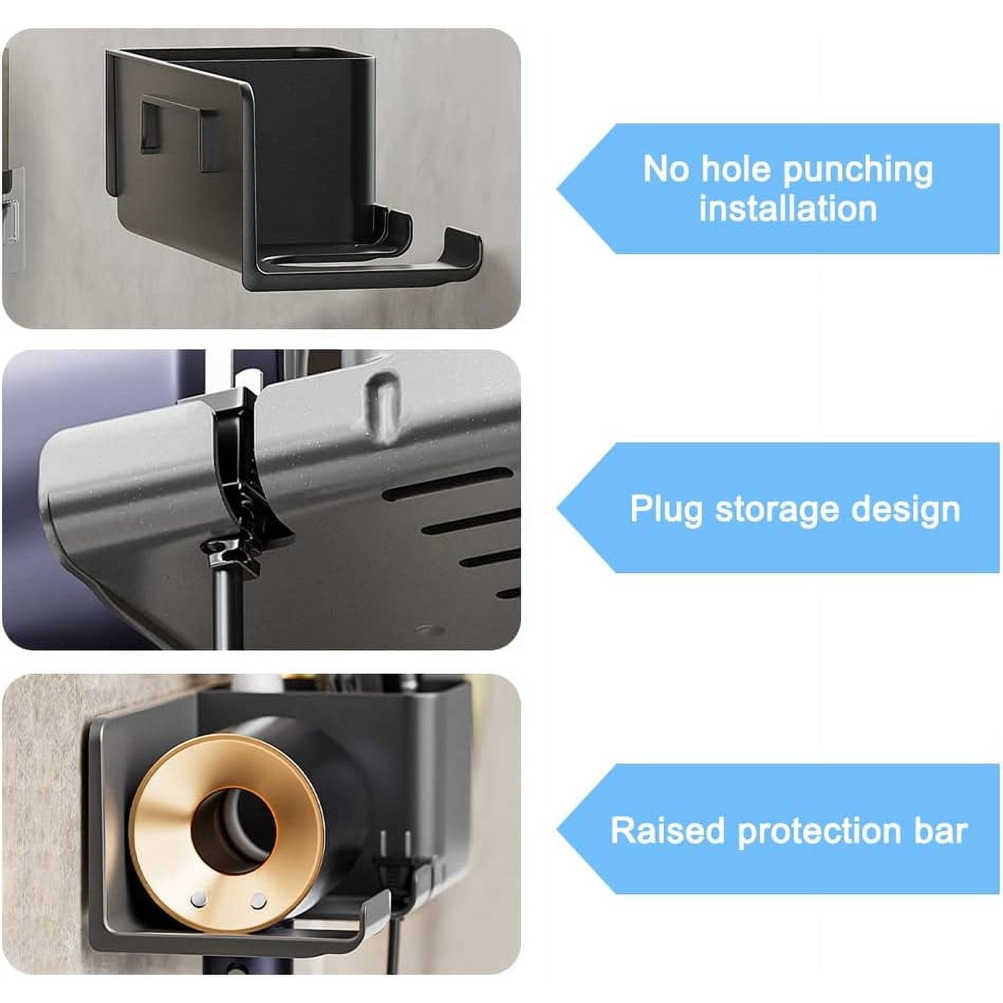 Wall-Mounted Hair Dryer Holder