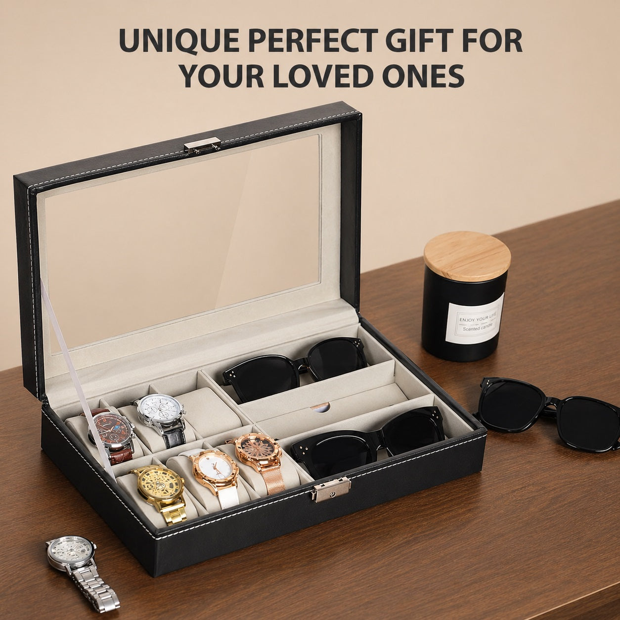 Watch & Eyeglasses Organizer Box