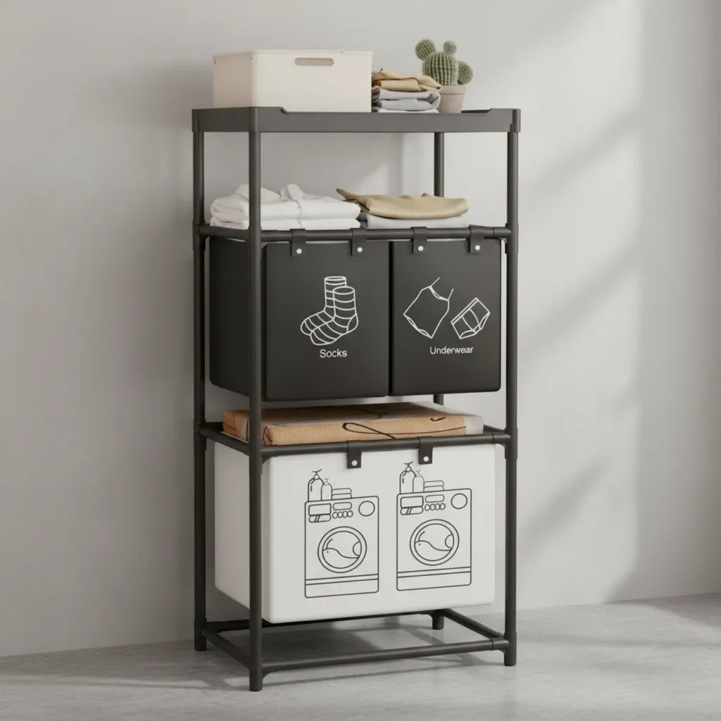 Laundry Rack with Baskets