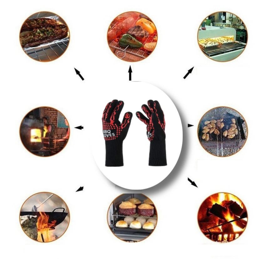 Heat Resistant Fire Gloves (Set of 2)