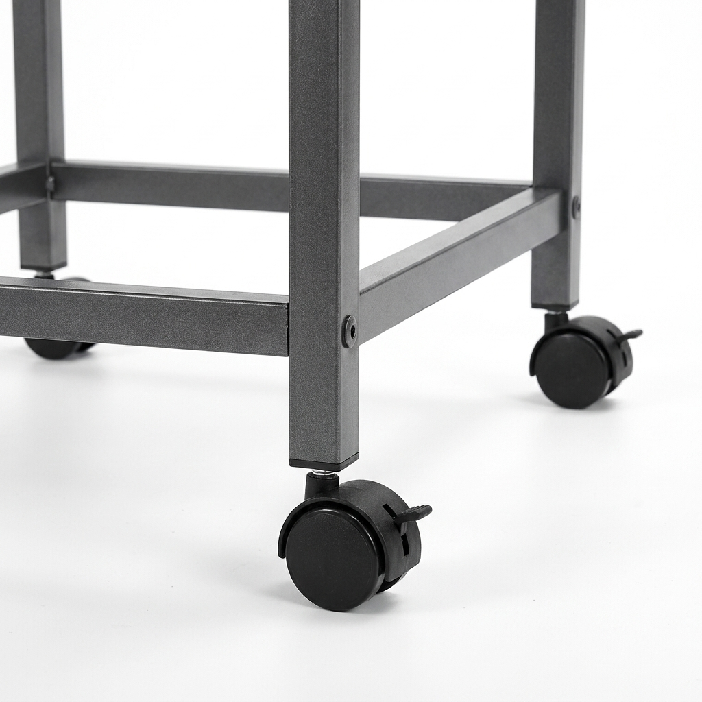 5-Tier Kitchen Storage Rack - rolling wheels and frame detail