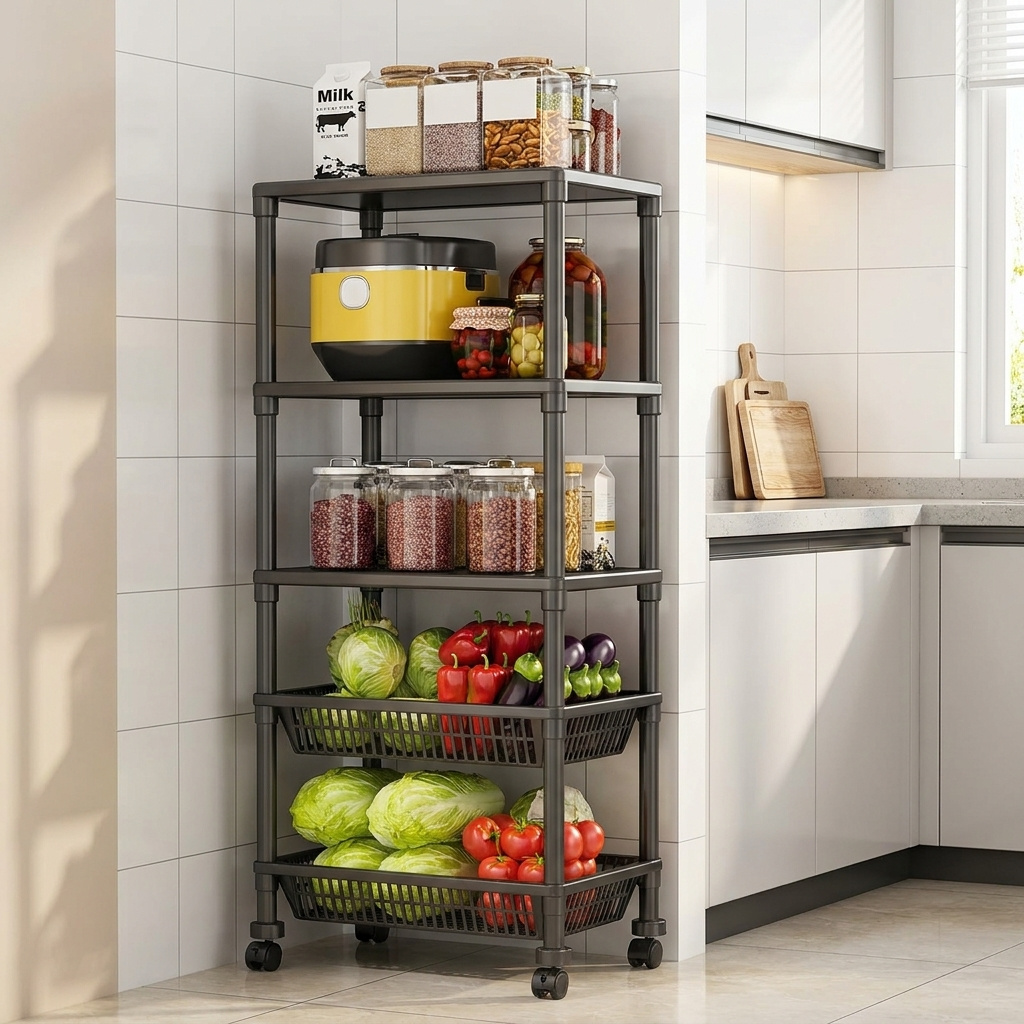 5-Tier Kitchen Storage Rack - lifestyle kitchen setting