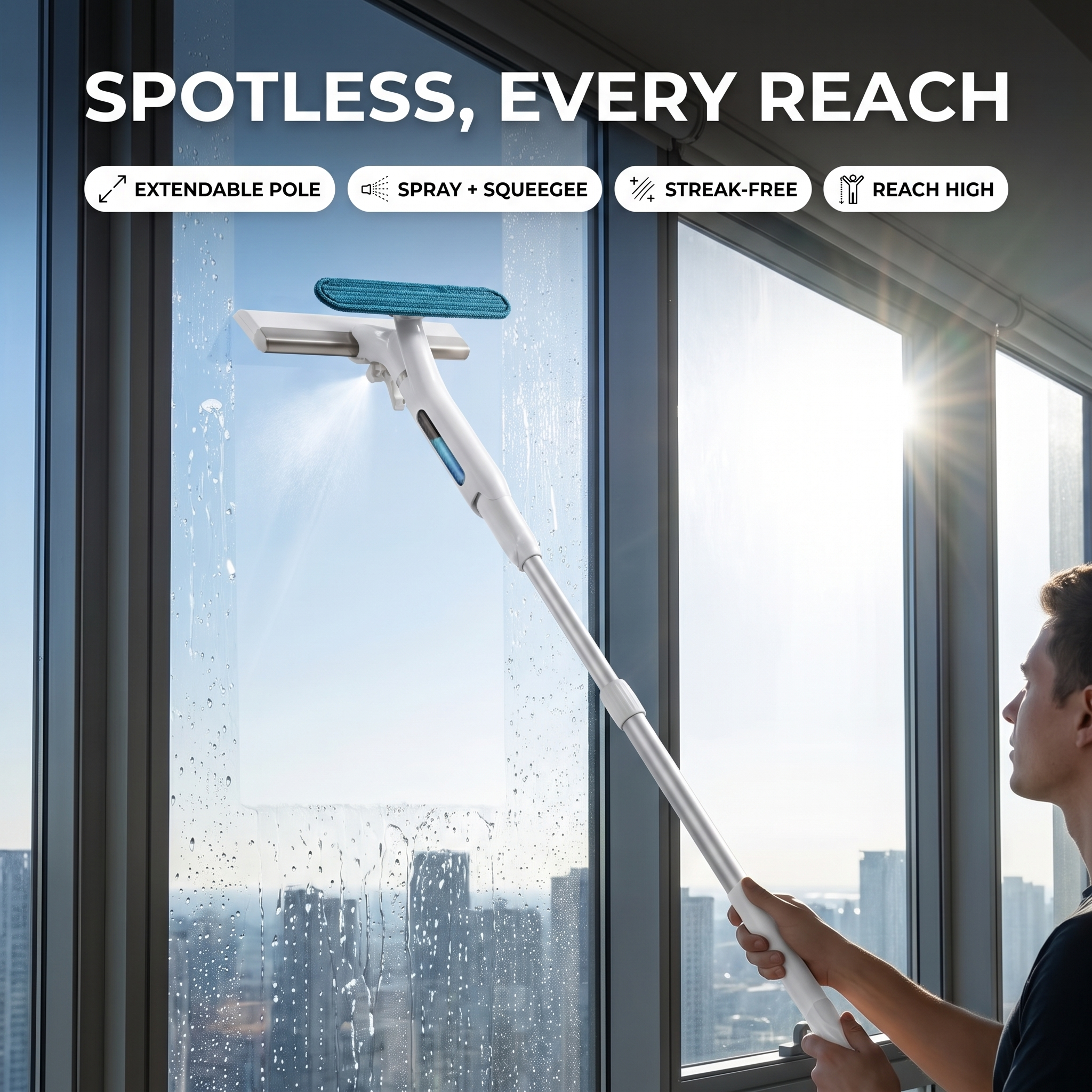 Telescopic Spray Window Cleaner
