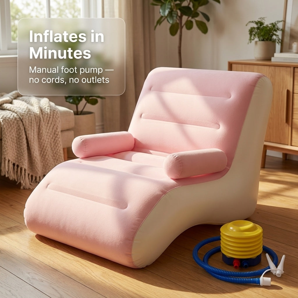 S-Shaped Inflatable Lounge Chair with Pump