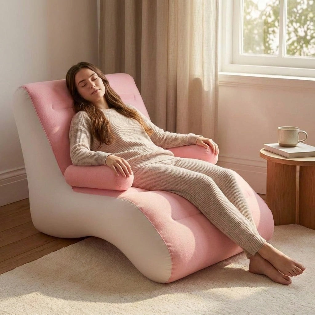 S-Shaped Inflatable Lounge Chair with Pump