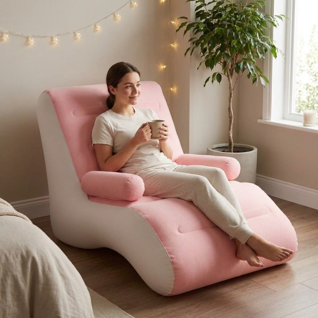 S-Shaped Inflatable Lounge Chair with Pump