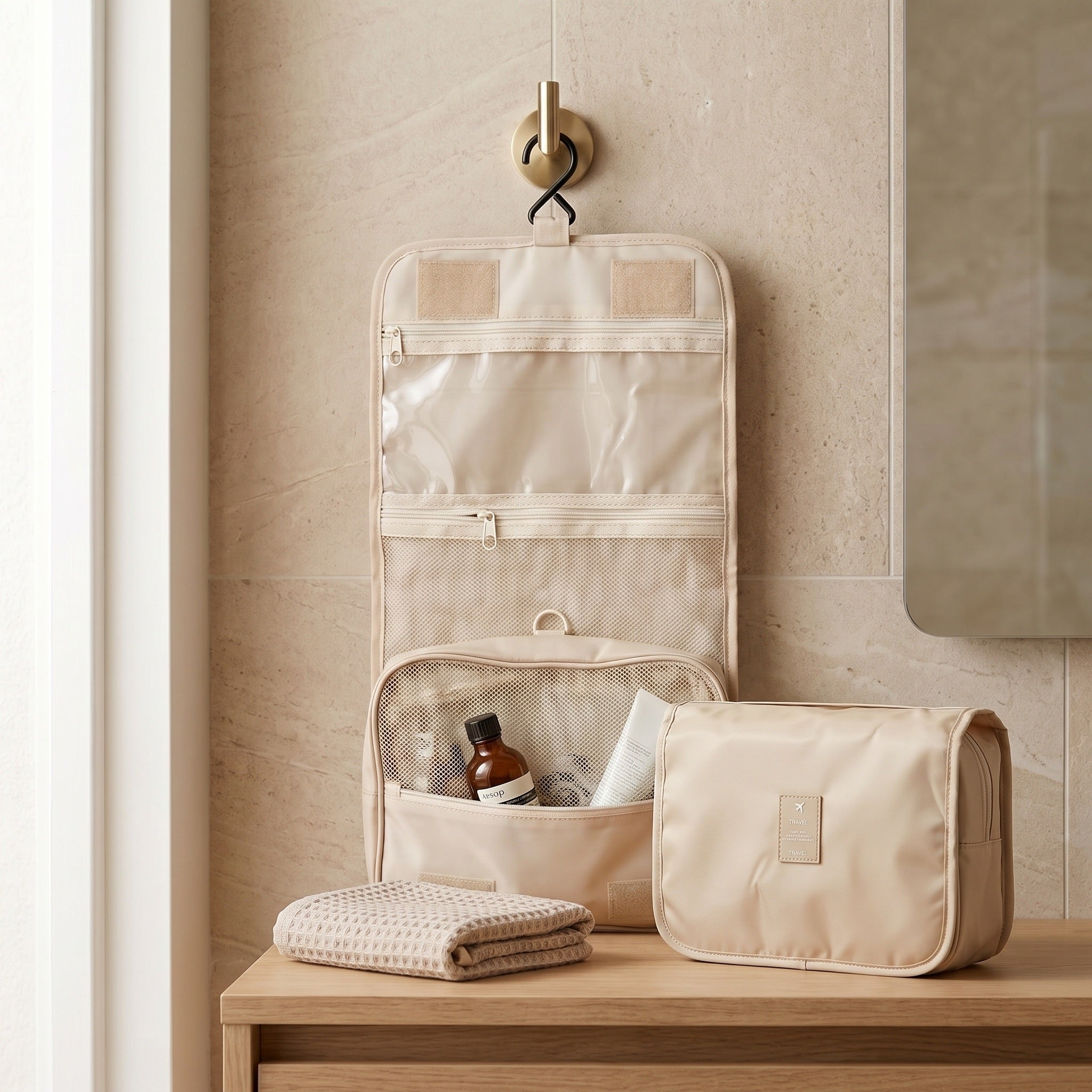 Hanging Travel Organizer Bag with Hook