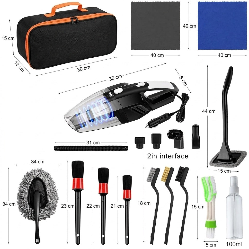 Car Interior Detailing Kit with Vacuum